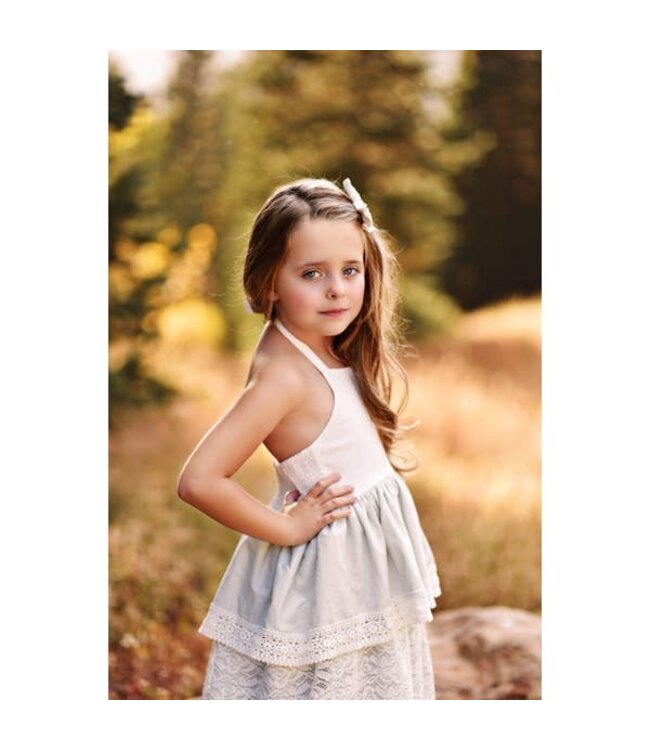 White & Gray Dainty Dress