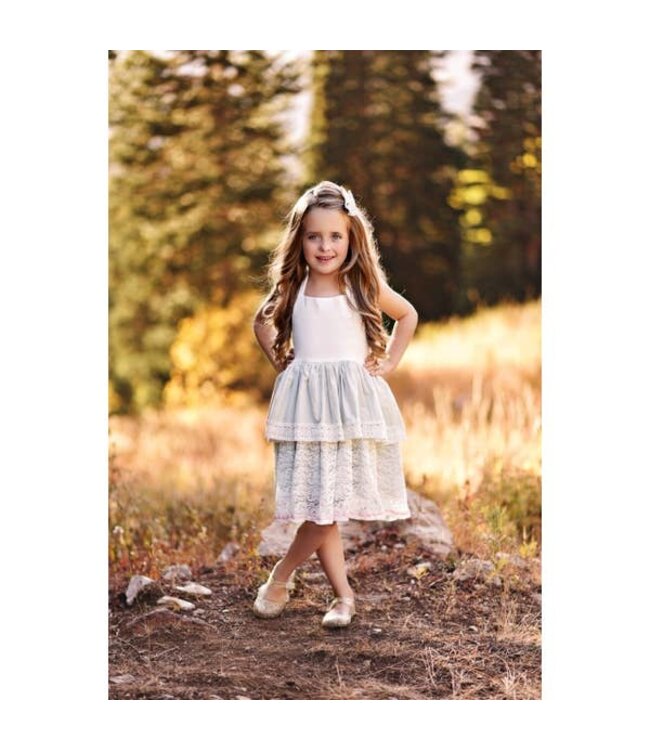 White & Gray Dainty Dress