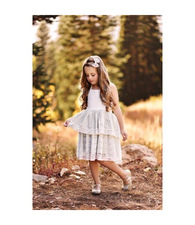 White & Gray Dainty Dress