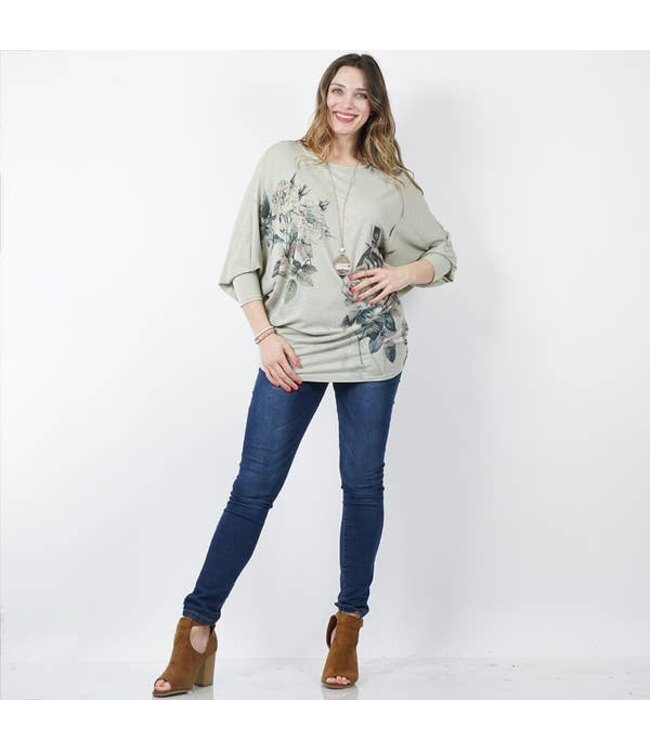 Watercolor sublimation dolman top