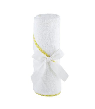 Santa Barbara Hooded baby bath towel with yellow trim