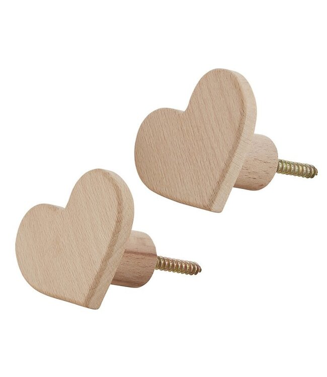 Santa Barbara Heart  2 pack wood hooks