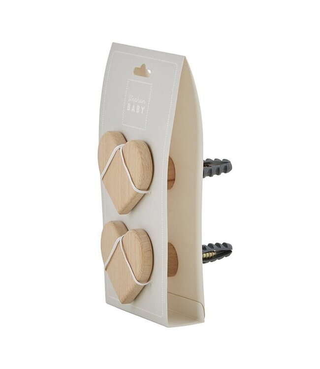 Santa Barbara Heart  2 pack wood hooks
