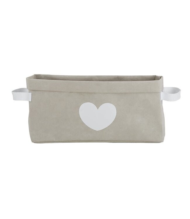 Santa Barbara Gray heart washable large storage tote with 3 mini totes
