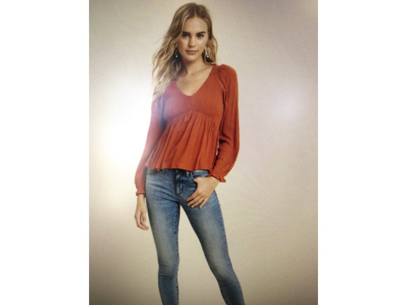 smocked babydoll top