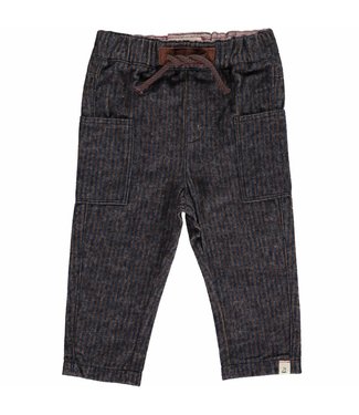 Me & Henry Navy/Brown woven trousers -size 5/6