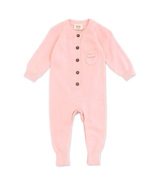 Sweater Knit Button Coverall Romper