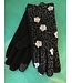 E touch gloves with embroidered flowers