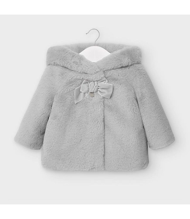 Mayoral Grey Fur coat baby girl -Size 6 M