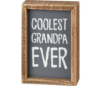 Primitives by Kathy Coolest Grandpa Ever box sign