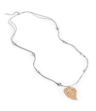 Gold & Grey leaf necklace
