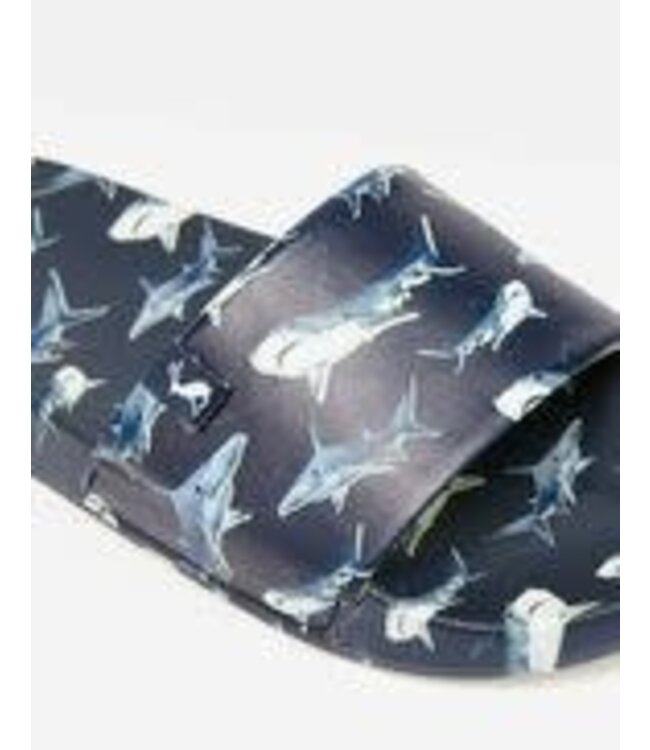 Joules kids Joules Blue Navy Shark Pool Sliders