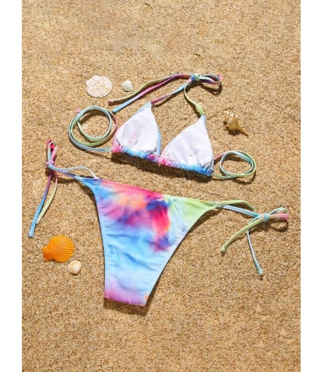 Tie Dye print two piece bikini set