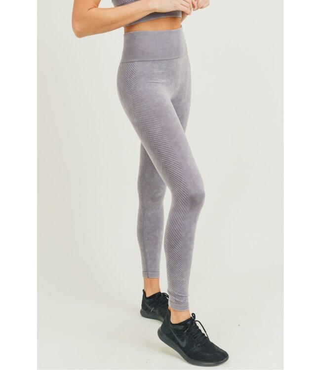 Chevron Side Mineral Wash Seamless High Waist Leggings