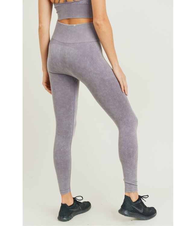 Chevron Side Mineral Wash Seamless High Waist Leggings