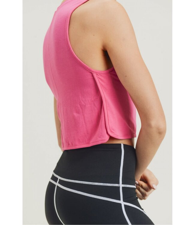 Side Overlay Crop Supima Cotton Tank Top