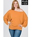 Plus size Dolman sleeve banded hem top