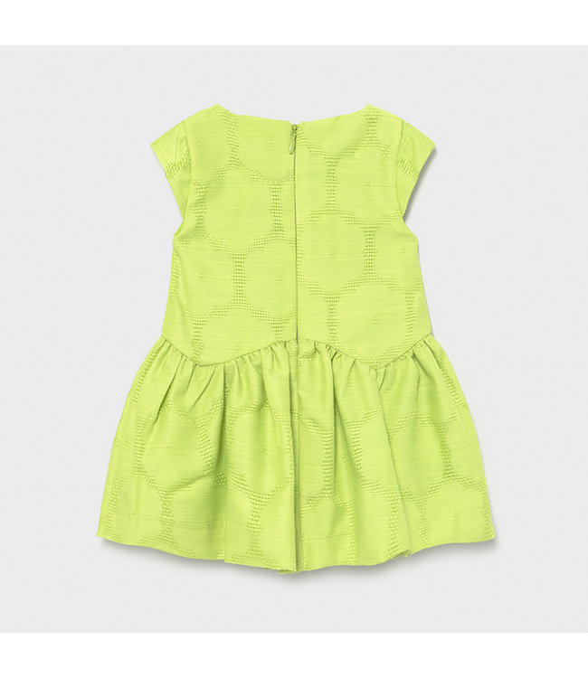 Mayoral Mayoral Girls Jacquard Pistachio dress with floral design -size 4