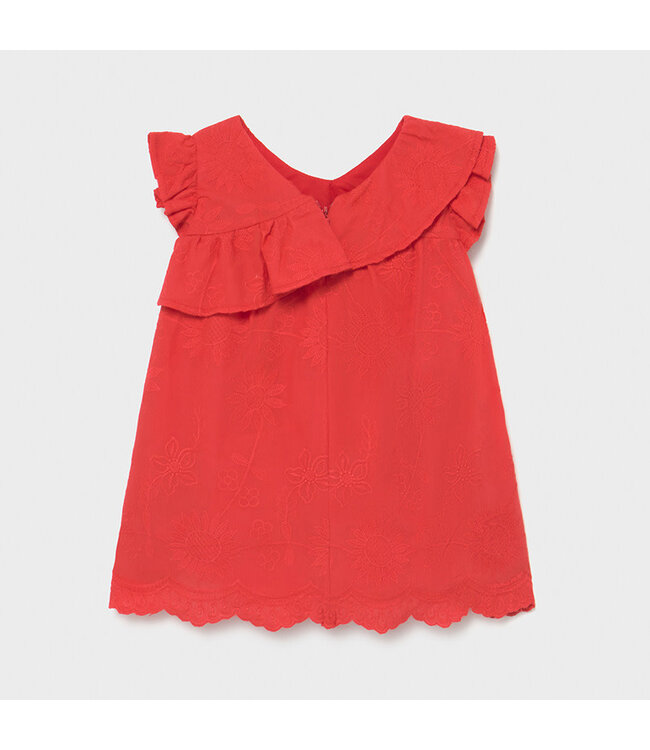 Mayoral Mayoral Embroidered red ruffle dress -size 6M