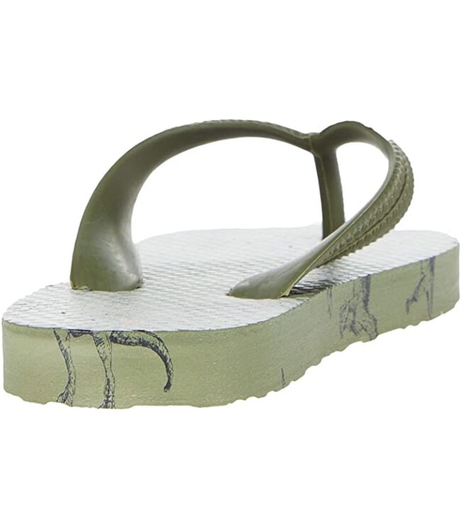 Joules Joules Green Dinosaurs flip flops