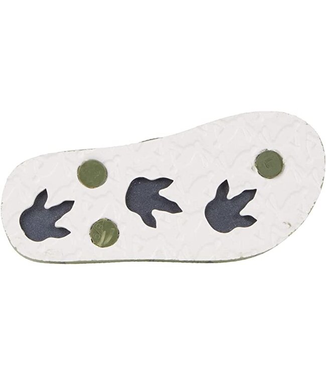 Joules Joules Green Dinosaurs flip flops