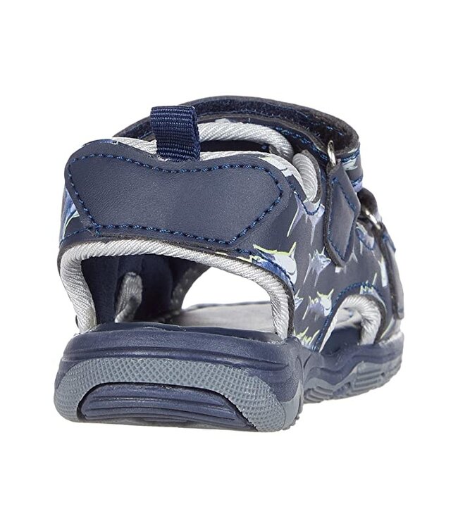 Joules kids Joules Rockwell printed shark sandals