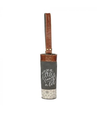 Myra Bags Floral print canvas wine bag