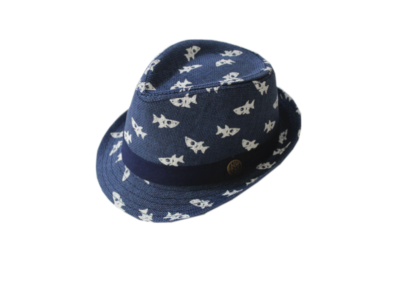 Boys Fedora Navy Blue Shark hat - Lizzy 