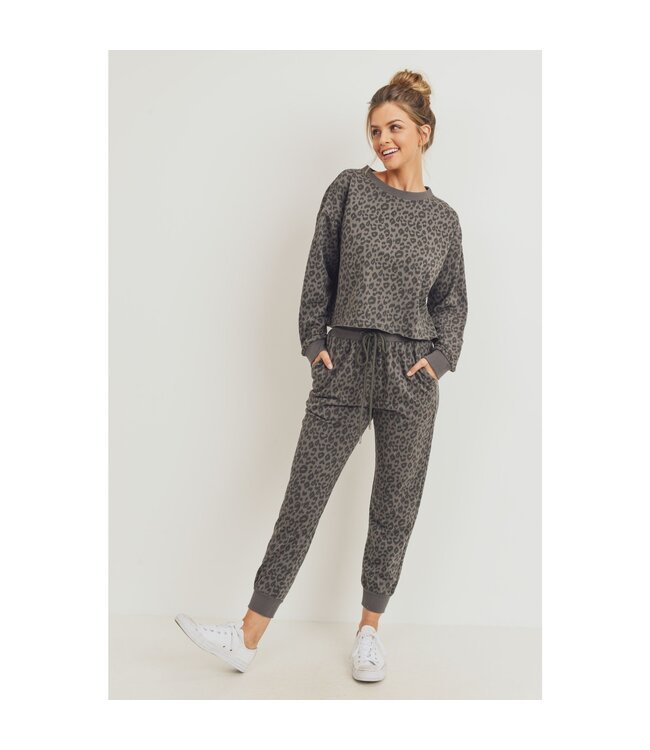 Paper Crane Leopard Print Sweatpants