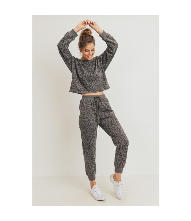 Paper Crane Leopard Print Sweatpants