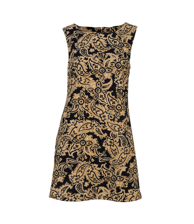 Gold Paisley Print Dress