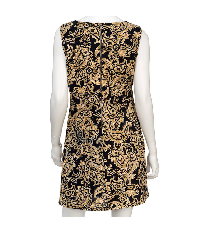 Gold Paisley Print Dress
