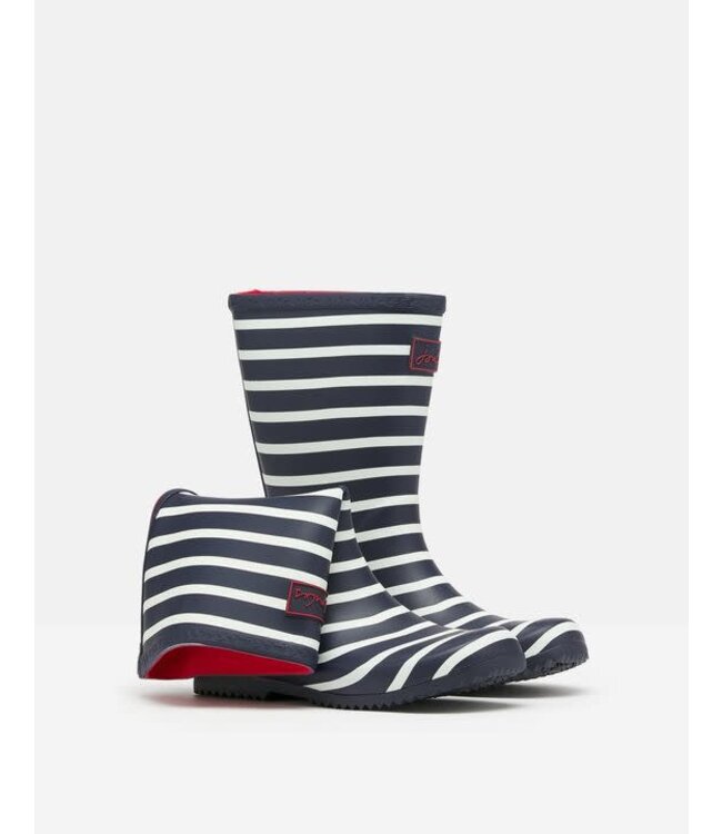 Joules Roll Up Welly Joules Rain Boots -Navy Stripe