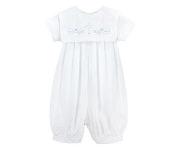Blue Shadow stitching longall & bonnet Christening / Baptism outfit