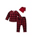 Mud Pie Buffalo Check Santa 3Pc Set