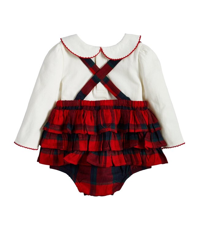 Mud Pie Tartan Pinafore set -Size 3-6M