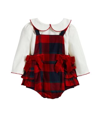 Mud Pie Tartan Pinafore set -Size 3-6M