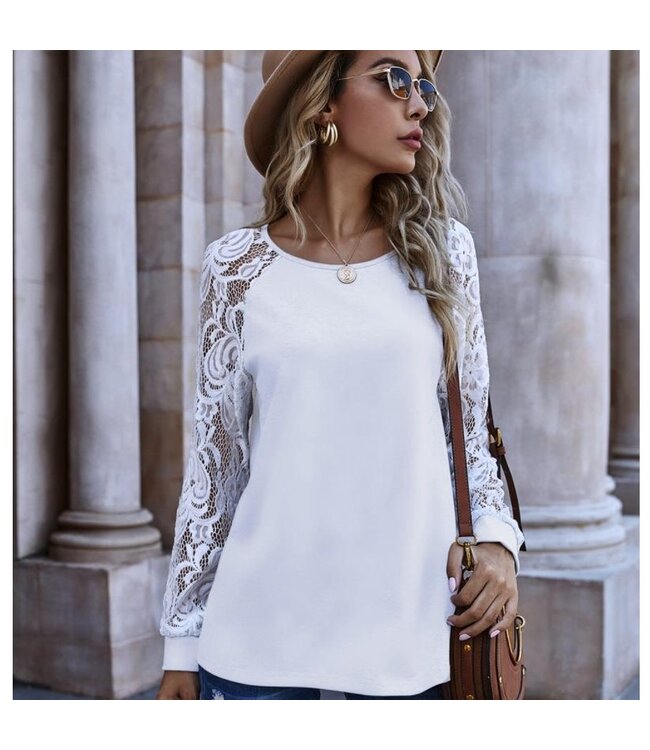 Lace Sleeve Detail Shirt