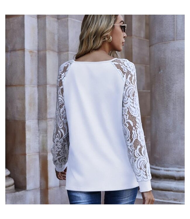 Lace Sleeve Detail Shirt