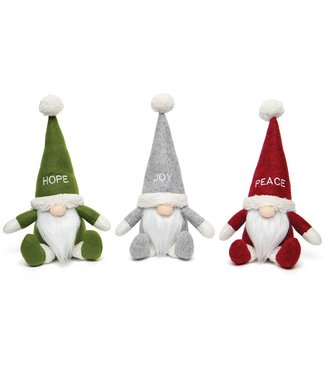Hope, Joy, Peace 12" table top holiday gnomes