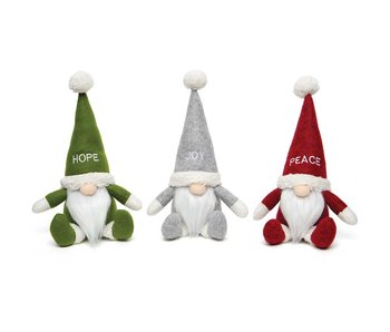 MeraVic Hope, Joy, Peace 12" table top holiday gnomes