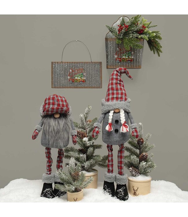 Spruce Pine Tree 19" Pine cone burlap pot