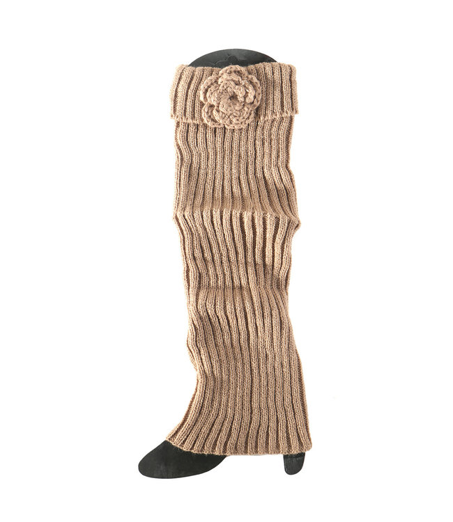 Tall boot cuff with flower