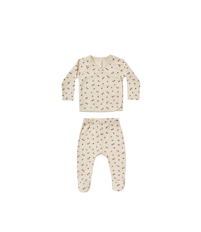 Quincy Mae Quincy Mae Pointelle wrap top & pant set