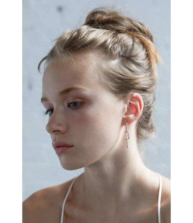 Paperclip link earrings