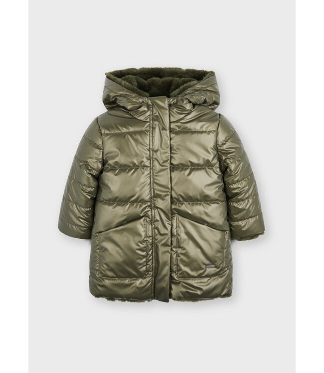 Mayoral Eco Friends Reversible Faux Fur Coat Girl -size 4