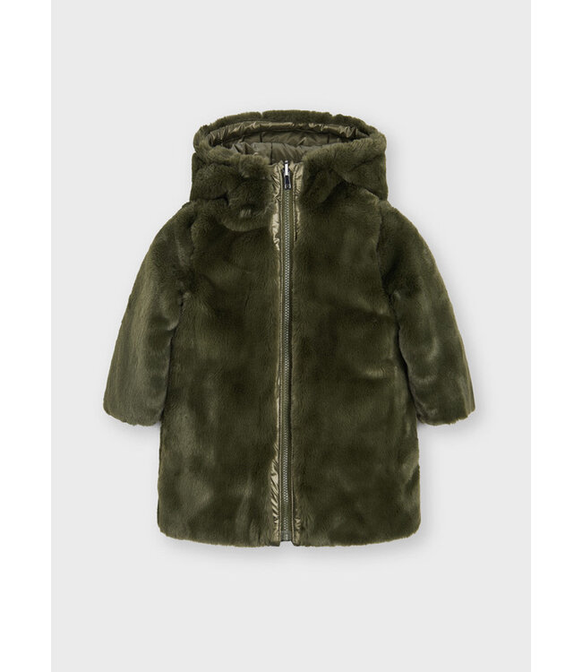 Mayoral Eco Friends Reversible Faux Fur Coat Girl -size 4