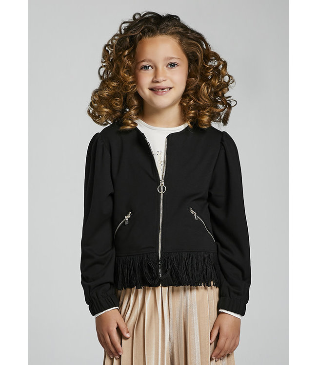 Mayoral Mayoral fringed girls black jacket -size 8