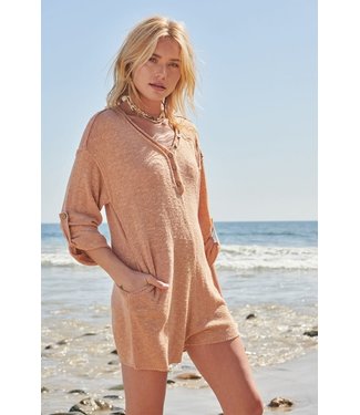 Promesa USA Textured knit sweater romper