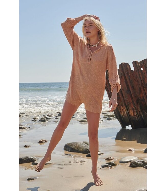 Promesa USA Textured knit sweater romper